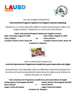 Instructional Program Options for English Learners Meeting